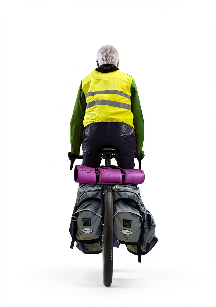 K R Reinke Bicycle Travel Book open on a Kindle device resting on a cycling jersey