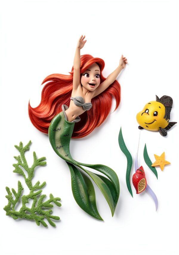 Bentex Disney Ariel Baby Girl 3 Piece Set Soft Material-4