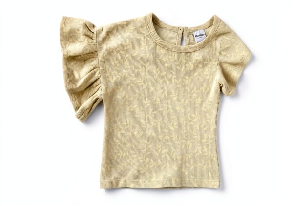 Gerber Baby Girls Short Sets Green Leaves Outfit-1