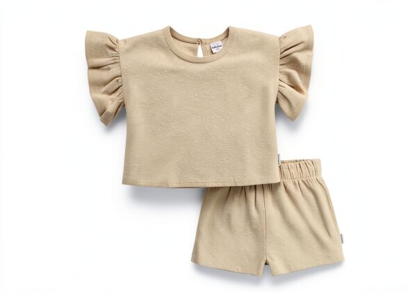 Gerber Baby Girls Short Sets Green Leaves Outfit-5