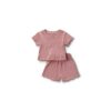 Baby Girls Knit Cotton Short Sets Soft Ruffle Summer Outfits-4