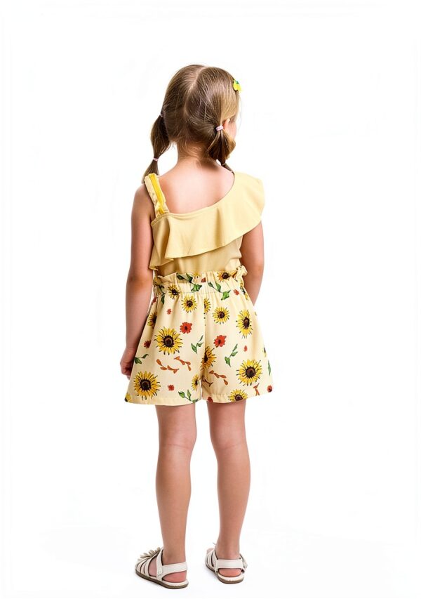 DISAUR Baby Girls Summer Outfit Cotton Short Set Bow Tie-2
