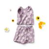 Baby Girls Cotton Flower Print Tank Top Shorts Set Outfit-2