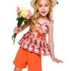 Toddler Girls Summer Short Set Soft Polyester Fashion Outfit-1