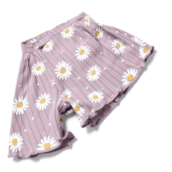 Baby Girls Cotton Flower Print Tank Top Shorts Set Outfit-6