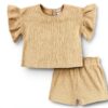 Gerber Baby Girls Short Sets Green Leaves Outfit-0