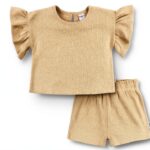 Gerber Baby Girls Short Sets Green Leaves Outfit-0
