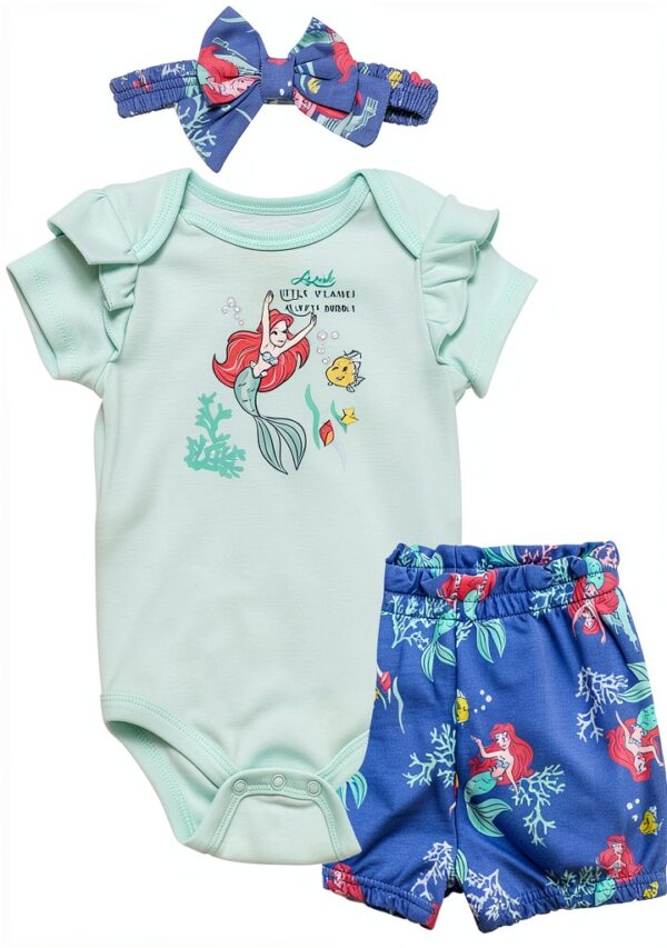 Bentex Disney Ariel Baby Girl 3 Piece Set Soft Material-0
