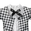 LXXIASHI Baby Girl Outfit Plaid Cardigan Bow Tie Shirt-4