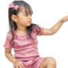 Baby Girls Knit Cotton Short Sets Soft Ruffle Summer Outfits-1