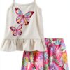 Baby Girls Butterfly Short Set Cotton Polyester The-0