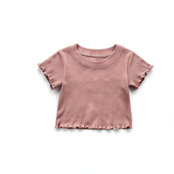 Baby Girls Knit Cotton Short Sets Soft Ruffle Summer Outfits-6