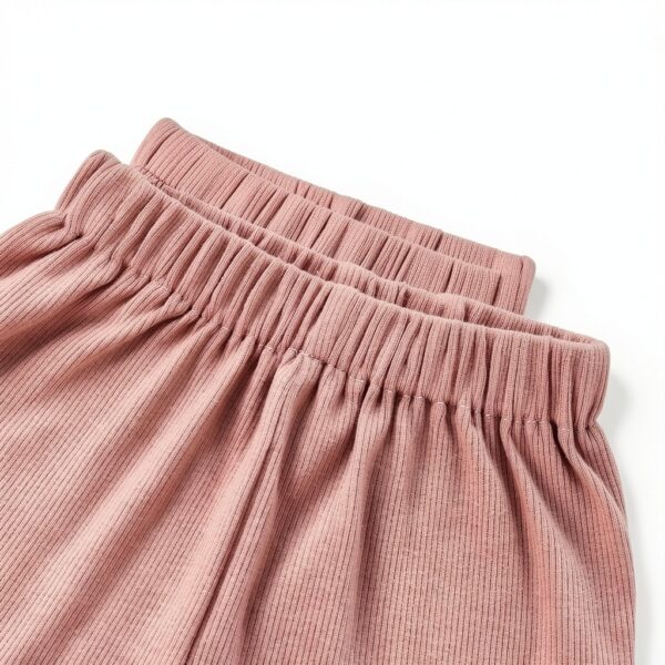 Baby Girls Knit Cotton Short Sets Soft Ruffle Summer Outfits-5