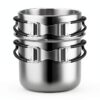 Camping Cookware Mess Kit, Stainless Steel Camping Cooking Set, Backpacking Cooking Set Backpacking Gear with Mini Stove for Camping,Backpacking,Picnic, Hiking-1