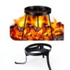 Campfire Tripod Lcokeiy Cooking Stand – Alloy Steel Triangular Black-4