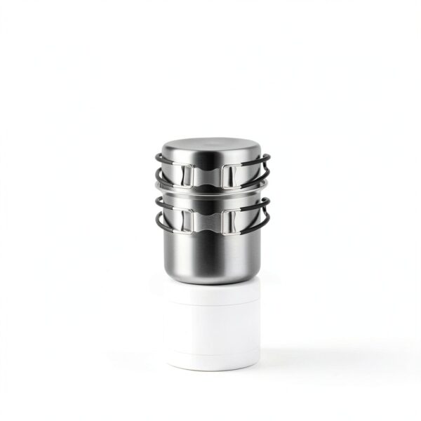 Camping Cookware Mess Kit, Stainless Steel Camping Cooking Set, Backpacking Cooking Set Backpacking Gear with Mini Stove for Camping,Backpacking,Picnic, Hiking-7