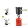 Camping Cookware Backpacking Stove Canister Stand Tripod and Stainless Steel Camping Cup,Fork Spoon Kit for Hiking and Picnic,Camping Cooking,Backpacking Gear,Mess kit.-3