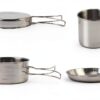 Camping Cookware Mess Kit, 8PCS Stainless Steel Pots & Pan Set with Plates Cups Lightweight Backpacking Cookware for Outdoor Camping Hiking and Picnic-4