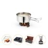 14 Piece Camp Cooking Set, Stainless Steel Camping Cookware with Pot and Pan Kit 2 Set Stainless Steel Cups Plates Forks Knives Spoons for Camping, Backpacking, Outdoor Cooking and Picnic-5