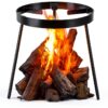 Campfire Tripod Lcokeiy Cooking Stand – Alloy Steel Triangular Black-0