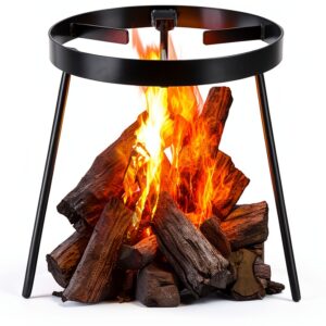 Campfire Tripod Lcokeiy Cooking Stand – Alloy Steel Triangular Black-0