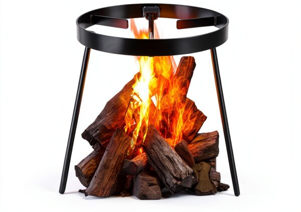 Campfire Tripod Lcokeiy Cooking Stand – Alloy Steel Triangular Black-0