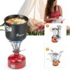 Bisgear Portable Backpacking Stove Canister Stand Tripod Stainless Steel Cup Flatware Mess Kit - Cooking Set - Camping Gear-3