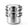 Camping Cookware Mess Kit, Stainless Steel Camping Cooking Set, Backpacking Cooking Set Backpacking Gear with Mini Stove for Camping,Backpacking,Picnic, Hiking-4