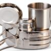 Camping Cookware Mess Kit, 8PCS Stainless Steel Pots & Pan Set with Plates Cups Lightweight Backpacking Cookware for Outdoor Camping Hiking and Picnic-6