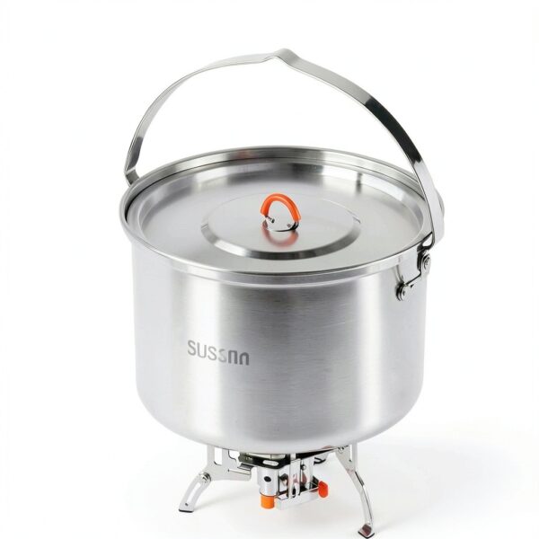 Camping Cookware Set,Camping Cooking Set,304 Stainless Steel Camping Pots and Pans Set,Durable Camping Gear with Kettle for Hiking Outdoor Cooking Picnics-8