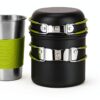 Camping Cookware Backpacking Stove Canister Stand Tripod and Stainless Steel Camping Cup,Fork Spoon Kit for Hiking and Picnic,Camping Cooking,Backpacking Gear,Mess kit.-0