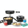 Camping Cookware Odoland 15pcs Mess Kit - Pot & Pan, Stainless Cutlery-7