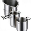 Camping Cookware Mess Kit, Stainless Steel Camping Cooking Set, Backpacking Cooking Set Backpacking Gear with Mini Stove for Camping,Backpacking,Picnic, Hiking-5