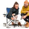 14 Piece Camp Cooking Set, Stainless Steel Camping Cookware with Pot and Pan Kit 2 Set Stainless Steel Cups Plates Forks Knives Spoons for Camping, Backpacking, Outdoor Cooking and Picnic-6