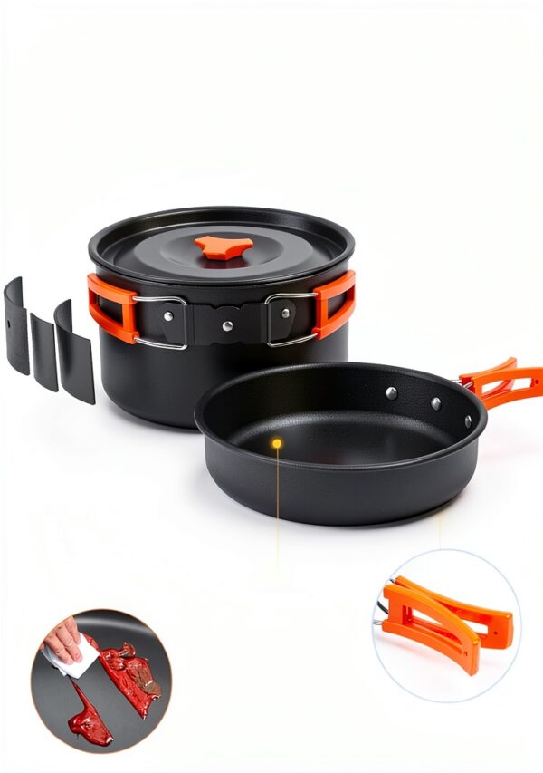 Camping Cookware 22Pcs Mess Kit Fitense Aluminum Set for 2-3-3