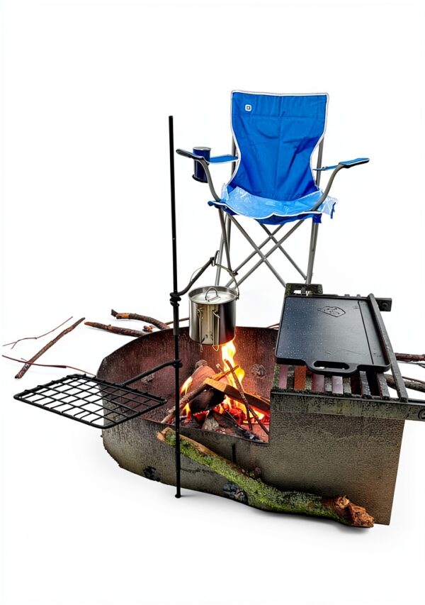 Bushcraft Grill Set BATTLBOX Heavy-Duty Steel Swivel Campfire Kit-1