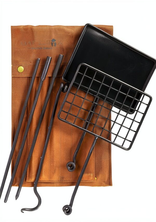 Bushcraft Grill Set BATTLBOX Heavy-Duty Steel Swivel Campfire Kit-0