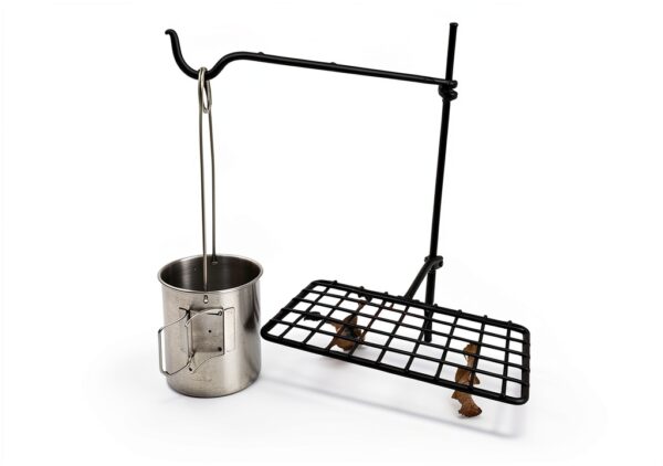 Bushcraft Grill Set BATTLBOX Heavy-Duty Steel Swivel Campfire Kit-4